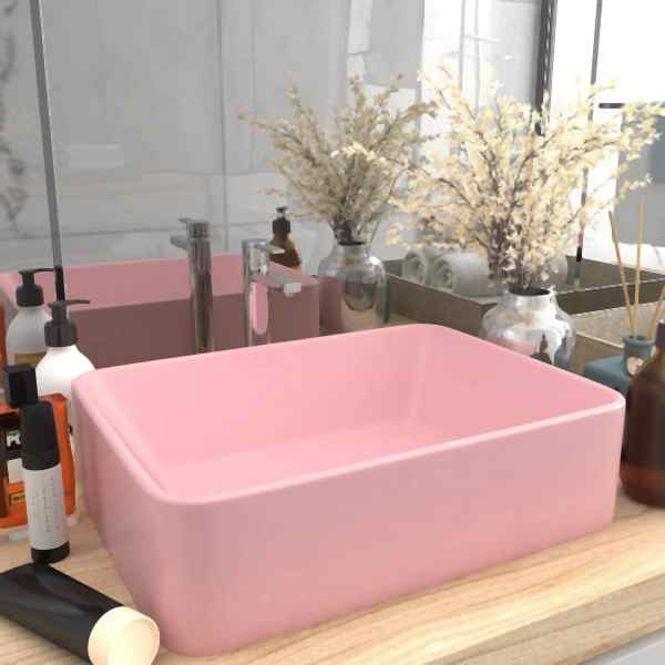 vidaXL Luxus-Waschbecken Matt Rosa 41x30x12 cm Keramik, 147043