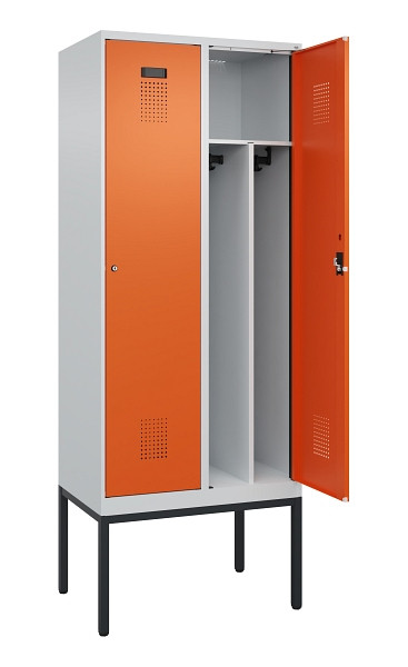 C+P Spind Evolo PLUS, Gestell, 2 Abteile, 2120x800x500mm, 7035/2004, Verschluss Zylinderschloss, 0490307-22F S10029