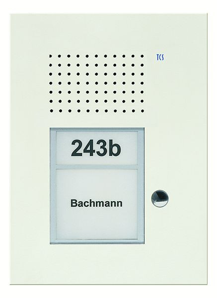 TCS Audio Außenstation Serie PUK 1 Klingeltaste (rechtsbündig), 1-spaltig, UP weiß, PUK01/1-WS