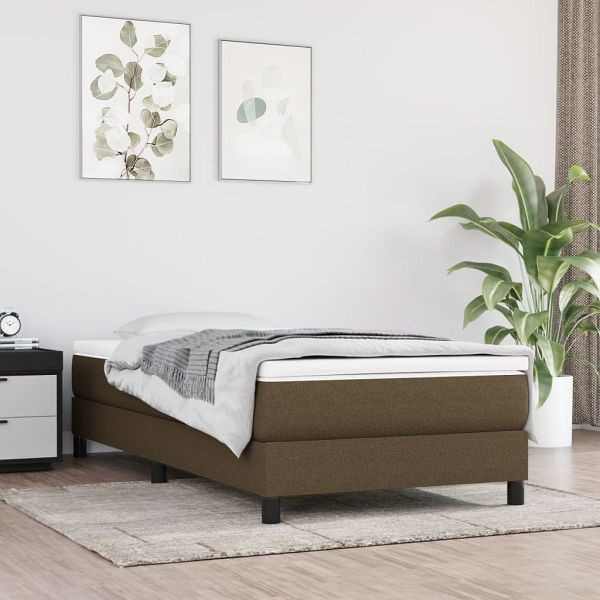 vidaXL Boxspringbett mit Matratze Dunkelbraun 100x200 cm Stoff, 3144056