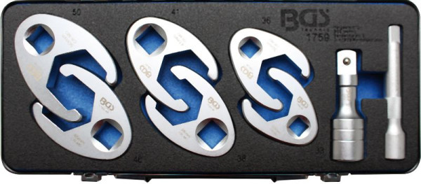 BGS Hahnenfußschlüssel-Satz, Antrieb Innenvierkant 12,5 mm (1/2") / 20 mm (3/4"), 8-teilig, 1759