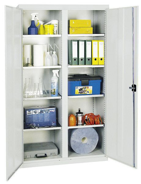 stumpf Werkzeug- und Materialschrank Serie 2000, 7035/7035, 8 Fachböden, Mitteltrennwand, 2004007