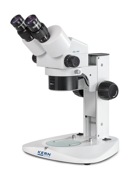 KERN Optics Stereo-Zoom-Mikroskop, Greenough 0,75 x - 5 x, Binokular, Eyepiece HSWF 10 x / Ø 23mm with anti-fungus, high eye point Steckernetzteil, OZL 456