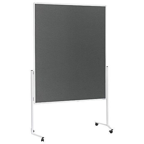 Magnetoplan Moderationstafel weißer Rahmen, ungeteilt, mobil, Oberfläche Filz, grau, 2111101