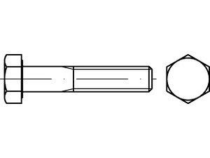 Sechskantschrauben DIN 960 8.8 M 16 x 1,5 x 55 galvanisch verzinkt VE=S (50 Stück)