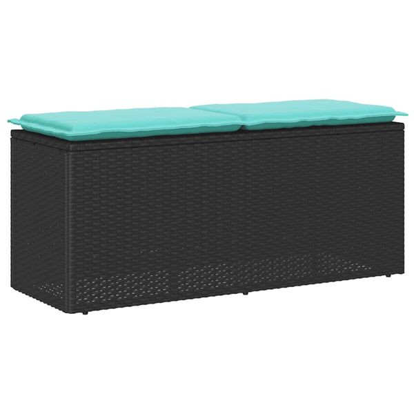 vidaXL Gartenbank mit Kissen Schwarz 110x40x44 cm Poly Rattan, 4104153