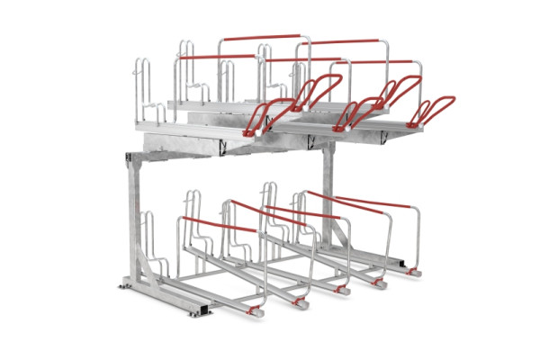 WSM Doppelstockparker BikeHub Economy 1/10 mit 10 Einstellplätzen einseitig, 105600044