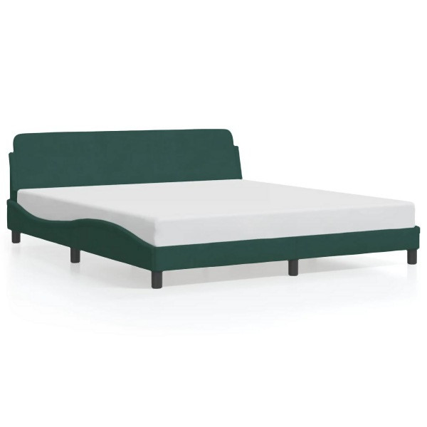 vidaXL Bettgestell mit Kopfteil Dunkelgrün 180x200 cm Samt, 373235