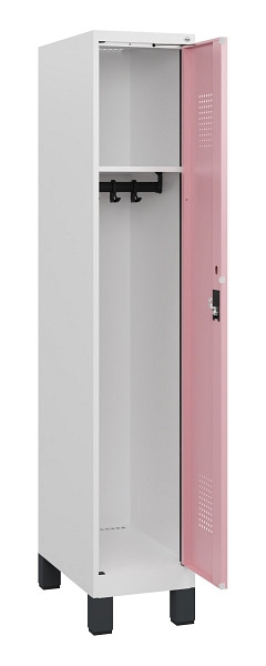 C+P Spind Evolo PLUS, Füße, 1 Abteil, 1630x300x500mm, 9016/3015, Zylinderschloss, 0490105-10 S10045