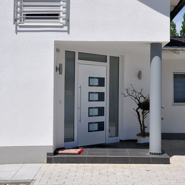 vidaXL Haustür Weiß 100x210 cm Aluminium und PVC, 3157066