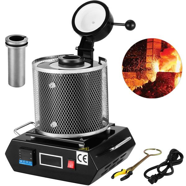 VEVOR 3 kg Digitale Schmelzofen 1150 °C / 2102 °F Elektische Schmelzofen mit Graphittiegel, 3KGHSSKRJL0000001V2
