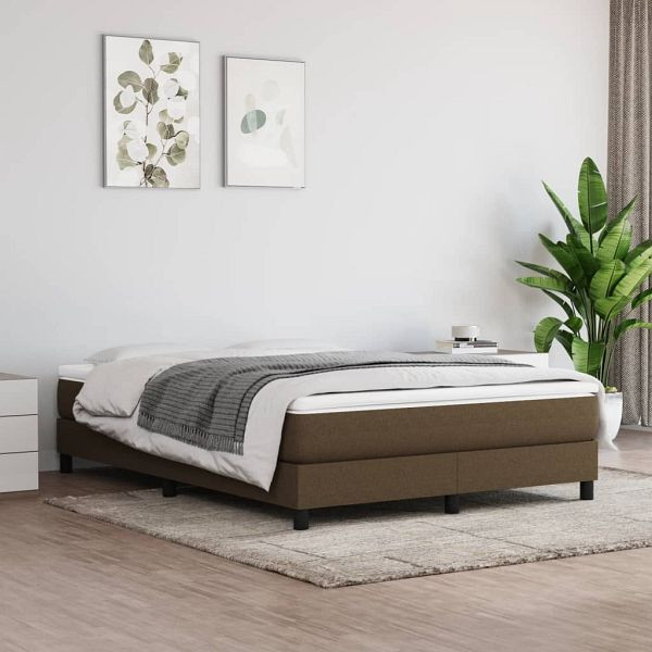 vidaXL Bettgestell Dunkelbraun 140x200 cm Stoff, 3120519