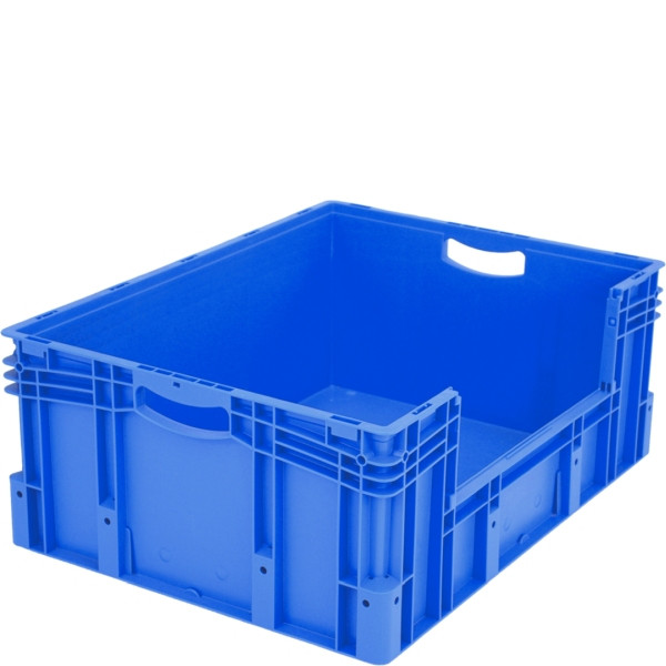 BITO Eurostapelbehälter XL 86326Rx800x600x320 blau, Etikett RX-Boden, Entnahmeöffnung längs, C0290-1036