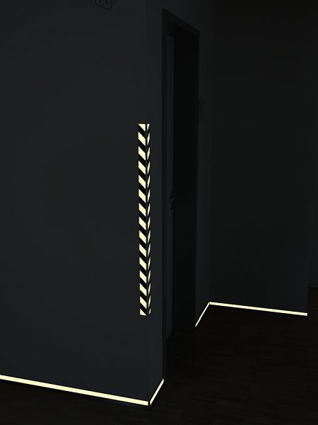 Moedel Warnprofil 90° abgewinkelt, Aluminium, nachleuchtend/schwarz, 160-mcd, 100x1000 mm, 54827