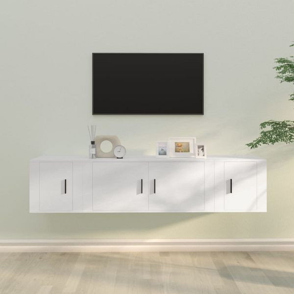 vidaXL 3-teilig TV-Schrank-Set Weiß Holzwerkstoff, 3188414