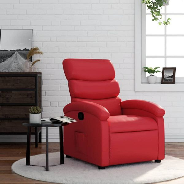 vidaXL Relaxsessel Rot Kunstleder, Füllmaterial: Schaumstoff, PP-Faser, 371718