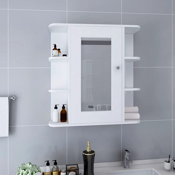 vidaXL Bad-Spiegelschrank Weiß 66x17x63 cm MDF, 323601, 8720286109564