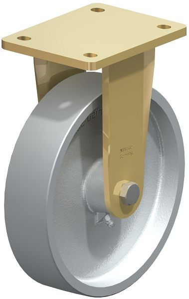 Blickle BS-G 200G Stahlgeschweißte Schwerlast-Bockrolle, Guss, Grau, 49593