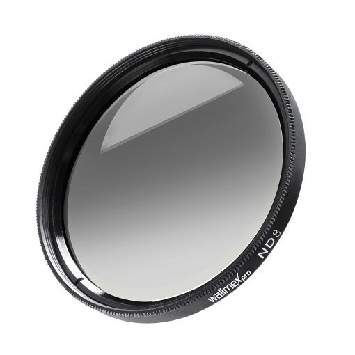 Walimex pro Graufilter ND8 MCt 58mm, Graufilter aus mehrfach vergütetem Glas, Verlängerung der Belichtungszeit um Faktor 8, 1019966