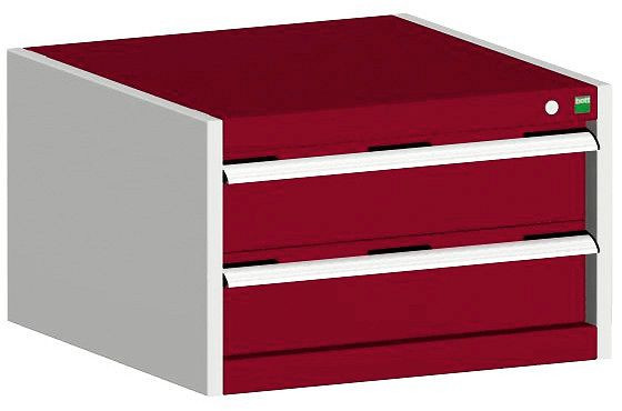bott cubio Schubladenschrank bestückt mit 2 Schubladen BxTxH: 650 x 525 x 400 mm, RAL 7035/3004, 40011037.24V