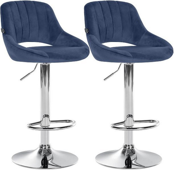 CLP Barhocker Milet Samt C, blau, VE: 2 Stück, 324453