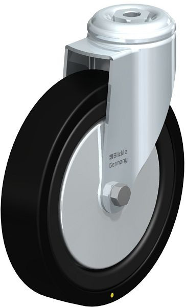 Blickle LKRA-VPA 150K-11-EL-FA Apparate-Lenkrolle mit Rückenloch, Vollgummi, Schwarz, 346171