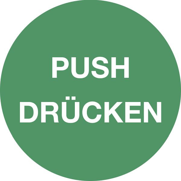 Moedel Piktogramm Push/Drücken, Folie, Ø 50 mm, 52249, 4060081003761