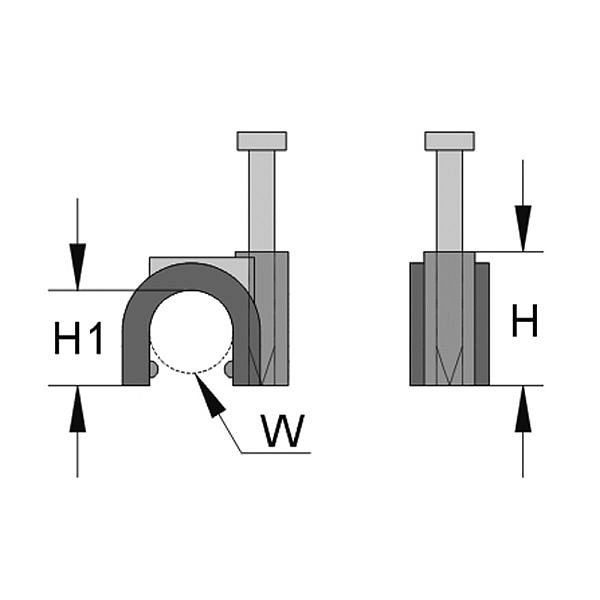 Haupa Iso-Schelle lichtgrau 2,75 mm x 2,6 mm, Nageldurchmesser 1,65 mm, VE: 100 Stück, 262274