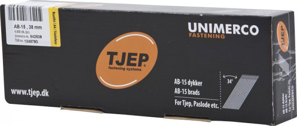 TJEP AB15 38mm Brads, rostfrei A4 Box 4.000 Stück, Brads und Stifte, 842539