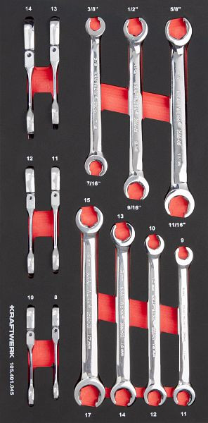 Kraftwerk PRO LINE EVA3 offene Doppelringschlüssel 20x40 13-tlg, 105.401.045