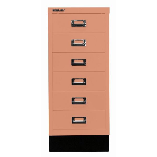 Bisley MultiDrawer™, Inkl. Sockel, DIN A4, 6 Schubladen, 658 coral, L296S658