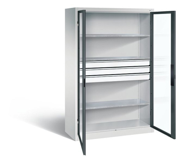 C+P Werkzeugschrank Acurado, H1950xB1200xT500mm, Farbe: Lichtgrau / Anthrazitgrau, Muldengriff, 8931-5530 S10092