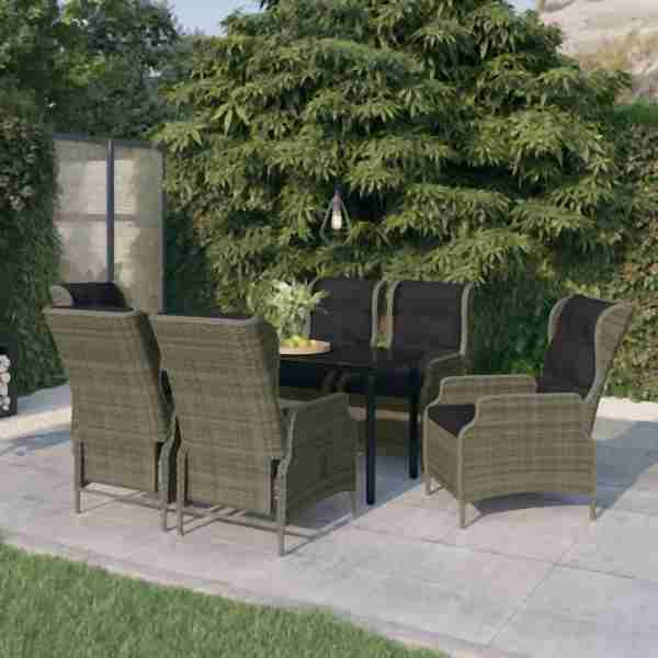 vidaXL 7-tlg. Garten-Essgruppe Braun, Füllung: Schaumstoff, 3099652