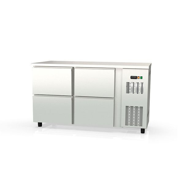 Vaiotec TOPLINE Barkühltisch 530 Edelstahl / 4 Schubladen, 148,5x53x85 cm, 11432