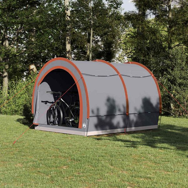 vidaXL Fahrradgarage mit Dach Grau und Orange 256 x 222 x 182 cm, 42000998