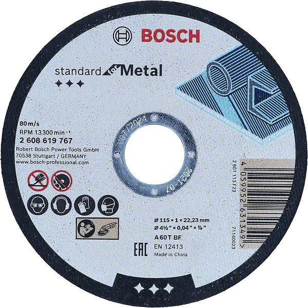 Bosch Trennschleifscheibe Standard for Me, 115 mm, VE: 50 Stück, 2608619767