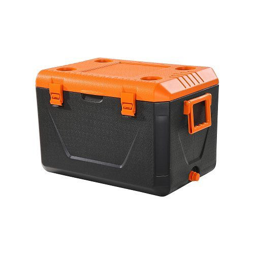 VEVOR tragbare Hartkühlbox 63 Qt, isoliert, mit Eisspeicherung, robusten Griffen & Getränkehalter, ideal für Picknicks & Reisen, TSLZX63QTB000O2GY001V0