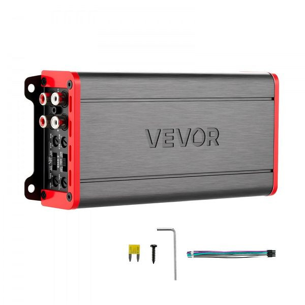 VEVOR Autoverstärker 4-Kanal, Klasse D, Max. 4x272W 4 Ohm / 4x400W 2 Ohm, Hochleistungsverstärker für SUVs und Pickups, 4TDDL4X200WRNVNK2001V9