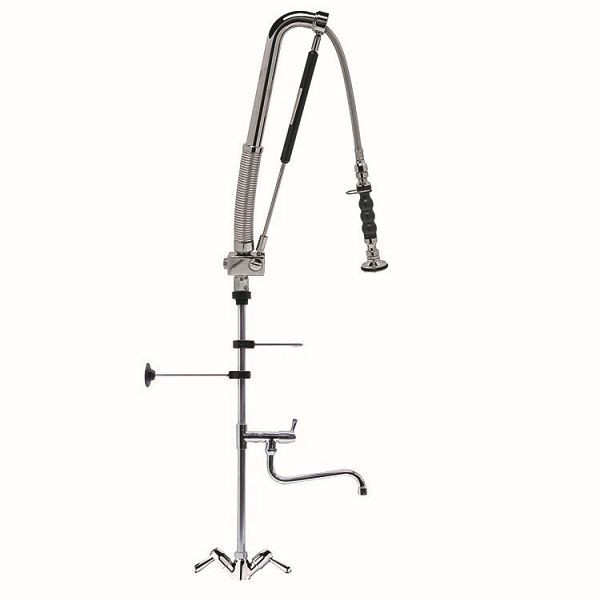 Gastro-Inox Automatische Monoblock-Vorspüldusche mit drehbarem Hebel und schwenkbarem Wasserhahn, 1300 mm, 402.113