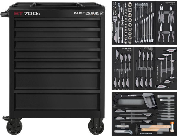 Kraftwerk BT LINE BT700s 7 Schubladen schwarz, 113-tlg., 102.107.BLK2