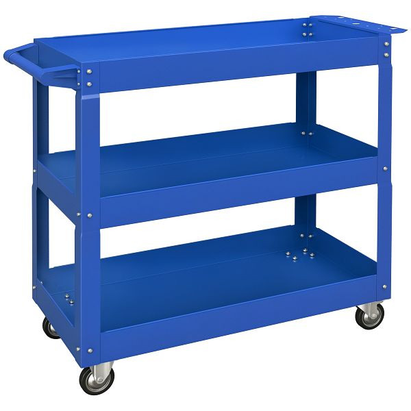 DURHAND 3-stufiger Werkzeugwagen, 4 Rollen, Stahl, 83B x 35,3T x 76H cm, Blau, B20-087V00BU