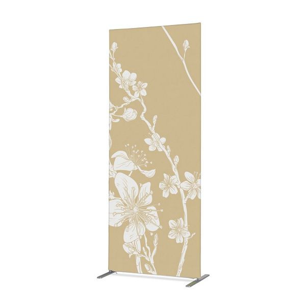 Showdown Displays Textil Raumteiler Deko 85-200 Doppel Abstrakte Japanische Kirschblüte Beige ECO, ZBSLIM085-200-DSI6ECO