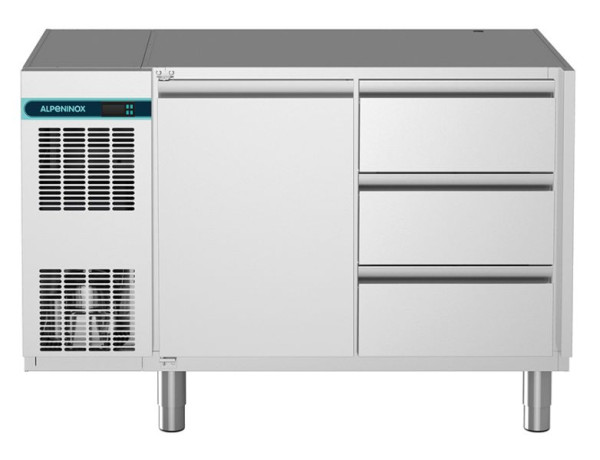 ALPENINOX Kühltisch, 2 Abteile CLM 700 2-7061, für GN 1/1, steckerfertig, Umluftkühlung, 402721024