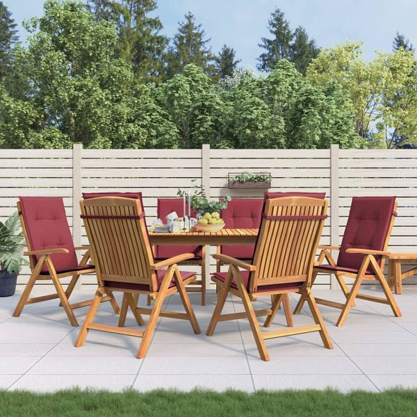 vidaXL Gartenstühle mit Kissen 6 Stück Massivholz Teak, 3196502
