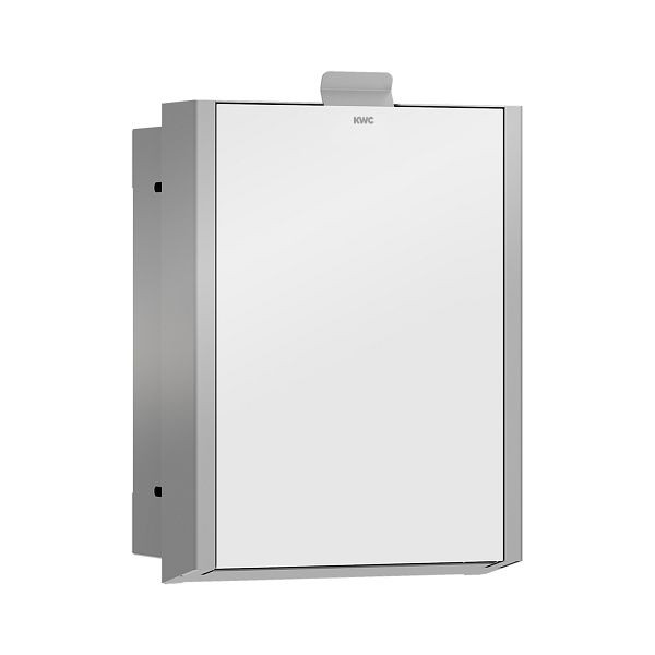 KWC Hygieneabfallbehälter, Exos, Edelstahl, 284x332x125 mm, UP, Front ESG weiß, 3,7l, 2030034665