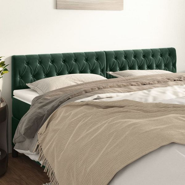 vidaXL Kopfteile 2 Stück Dunkelgrün 90x7x78/88 cm Samt, 346379