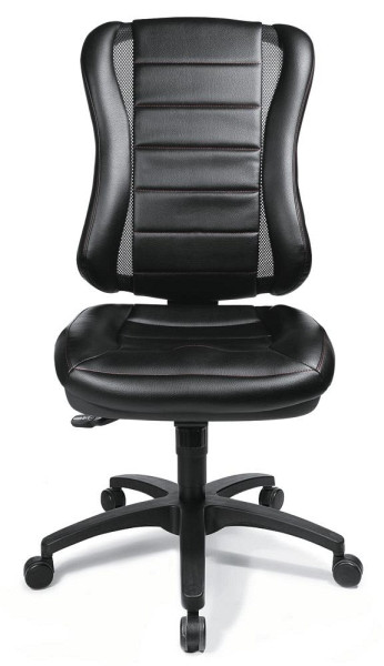 Deskin Managementsessel RACE ohne Armlehnen, Schwarz, 500 x 470 x 1000 mm, Gestell: Polyamid schwarz, ohne Kopfstütze, 277225