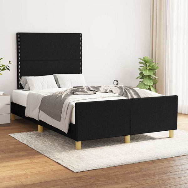 vidaXL Bettgestell mit Kopfteil Schwarz 120x200 cm Stoff, 3124962