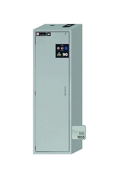 asecos Sicherheitsschrank S-CLASSIC-90, S90.196.060.MH.WDAS in lichtgrau RAL 7035 mit 2x Auszugswanne Standard (Stahlblech), 30353-001-30356