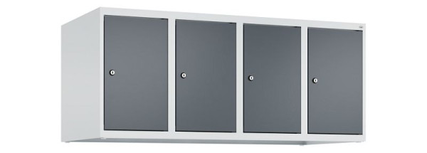 C+P Schrankaufsatz Classic PLUS, Aufsatzschrank, 7035/7016, Zylinderschlösser, 500x1200x500mm, 4 Abteile, 080090-40 S10023